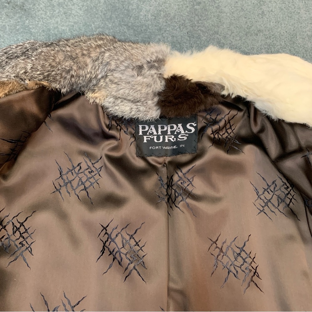 Genuine Rabbit Fur Patchwork Coat - Picture 7 of 10